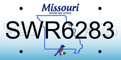 SWR6283 Missouri License Plate