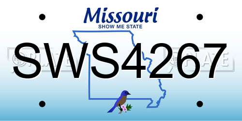 SWS4267 Missouri License Plate