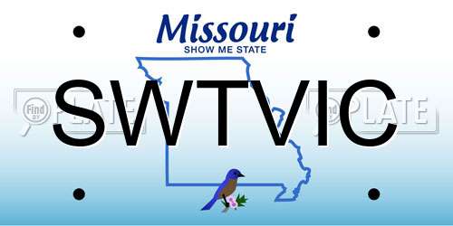 SWTVIC Missouri License Plate