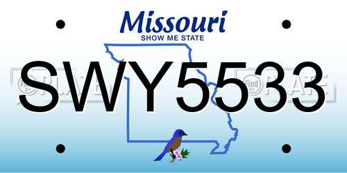SWY5533 Missouri License Plate