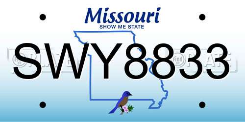 SWY8833 Missouri License Plate