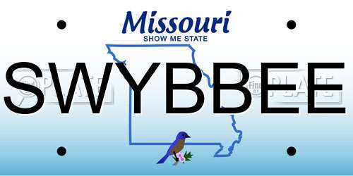 SWYBBEE Missouri License Plate