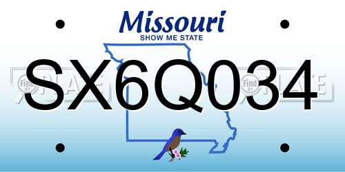 SX6Q034 Missouri License Plate