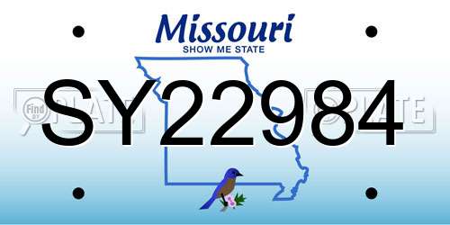SY22984 Missouri License Plate