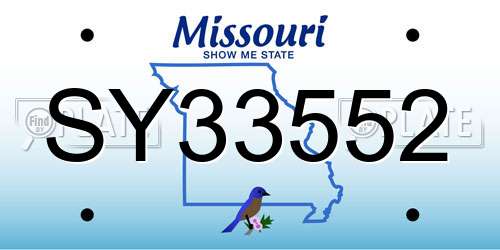 SY33552 Missouri License Plate