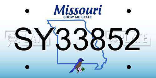 SY33852 Missouri License Plate
