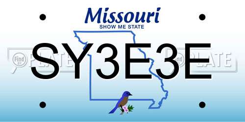 SY3E3E Missouri License Plate