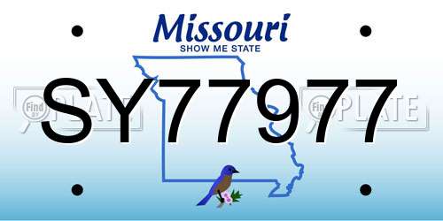 SY77977 Missouri License Plate