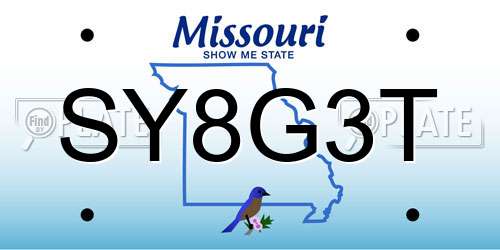 SY8G3T Missouri License Plate