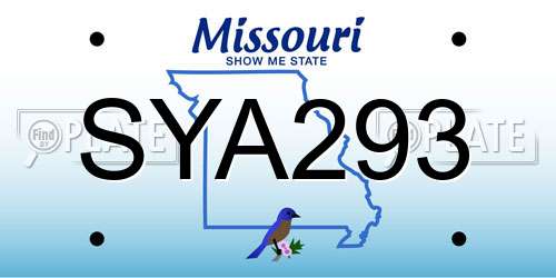 SYA293 Missouri License Plate