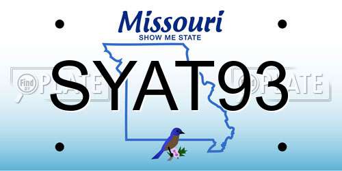 SYAT93 Missouri License Plate