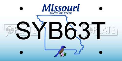 SYB63T Missouri License Plate