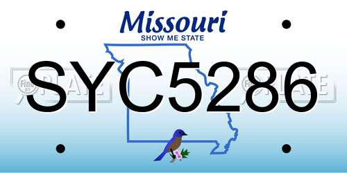 SYC5286 Missouri License Plate