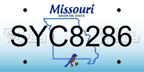 SYC8286 Missouri License Plate