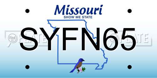 SYFN65 Missouri License Plate