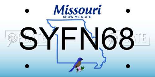 SYFN68 Missouri License Plate