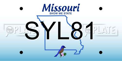SYL81 Missouri License Plate