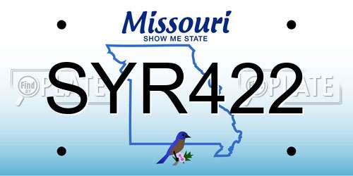 SYR422 Missouri License Plate