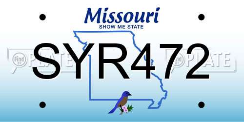 SYR472 Missouri License Plate