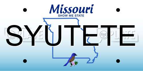 SYUTETE Missouri License Plate