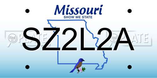 SZ2L2A Missouri License Plate