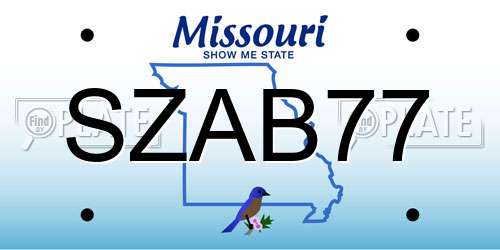SZAB77 Missouri License Plate