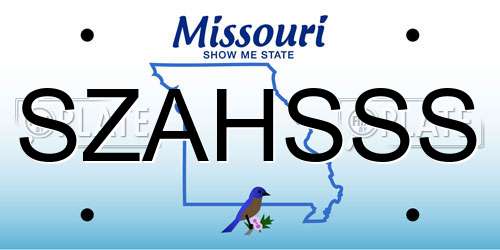SZAHSSS Missouri License Plate