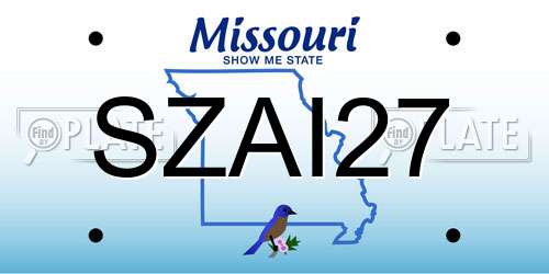 SZAI27 Missouri License Plate