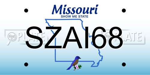 SZAI68 Missouri License Plate