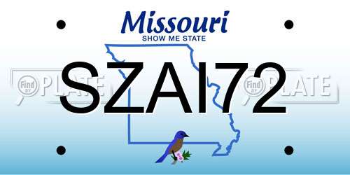 SZAI72 Missouri License Plate