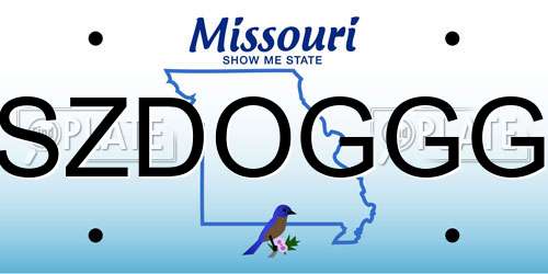 SZDOGGG Missouri License Plate