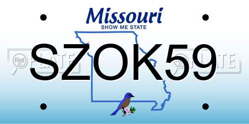 SZOK59 Missouri License Plate