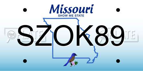 SZOK89 Missouri License Plate