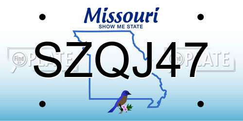 SZQJ47 Missouri License Plate