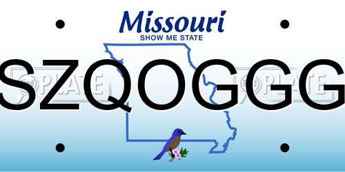 SZQOGGG Missouri License Plate