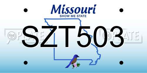 SZT503 Missouri License Plate