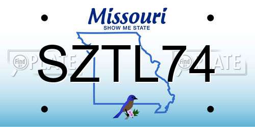SZTL74 Missouri License Plate
