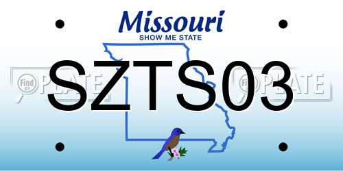 SZTS03 Missouri License Plate