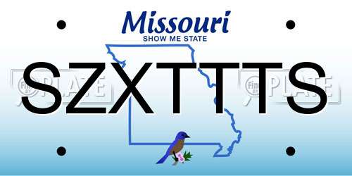 SZXTTTS Missouri License Plate