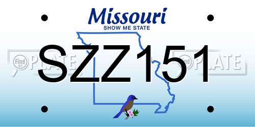 SZZ151 Missouri License Plate