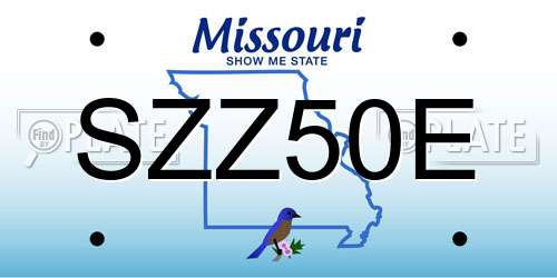 SZZ50E Missouri License Plate