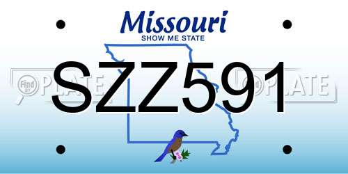 SZZ591 Missouri License Plate