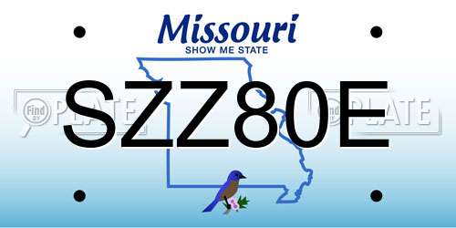 SZZ80E Missouri License Plate