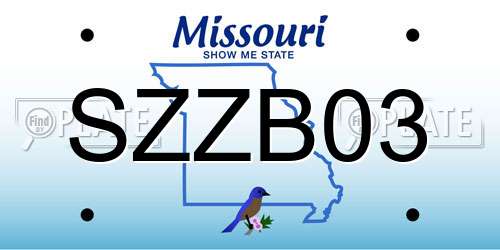 SZZB03 Missouri License Plate