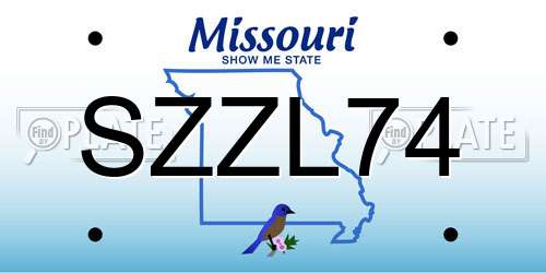 SZZL74 Missouri License Plate