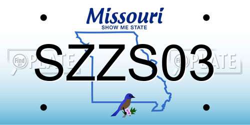 SZZS03 Missouri License Plate