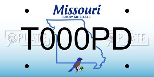 T000PD Missouri License Plate