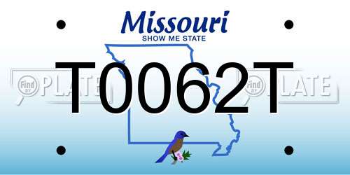 T0062T Missouri License Plate