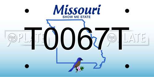 T0067T Missouri License Plate