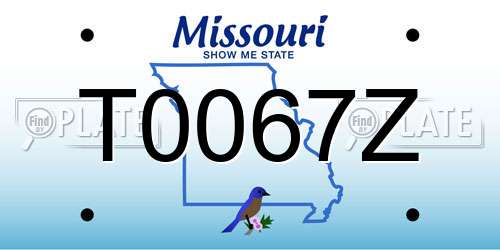 T0067Z Missouri License Plate
